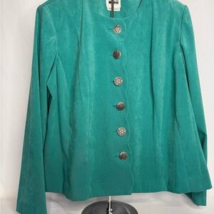 Vintage Leslie Fay Teal Button-Up Blazer